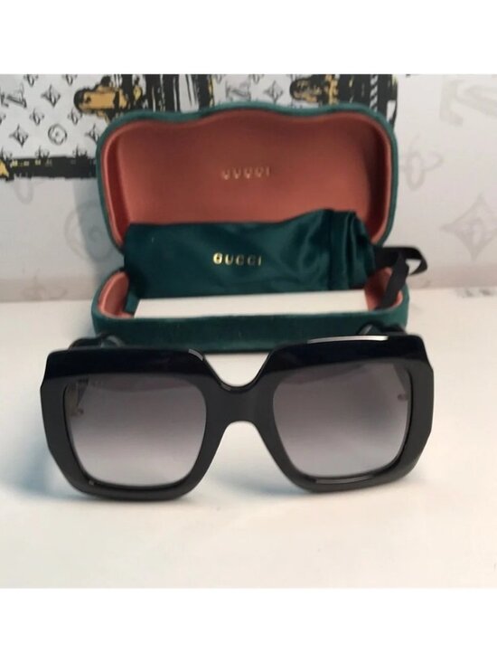 New ✨ Authentic Gucci GG1022S 001 Black Oversized Square Sunglasses ✨ main image 11